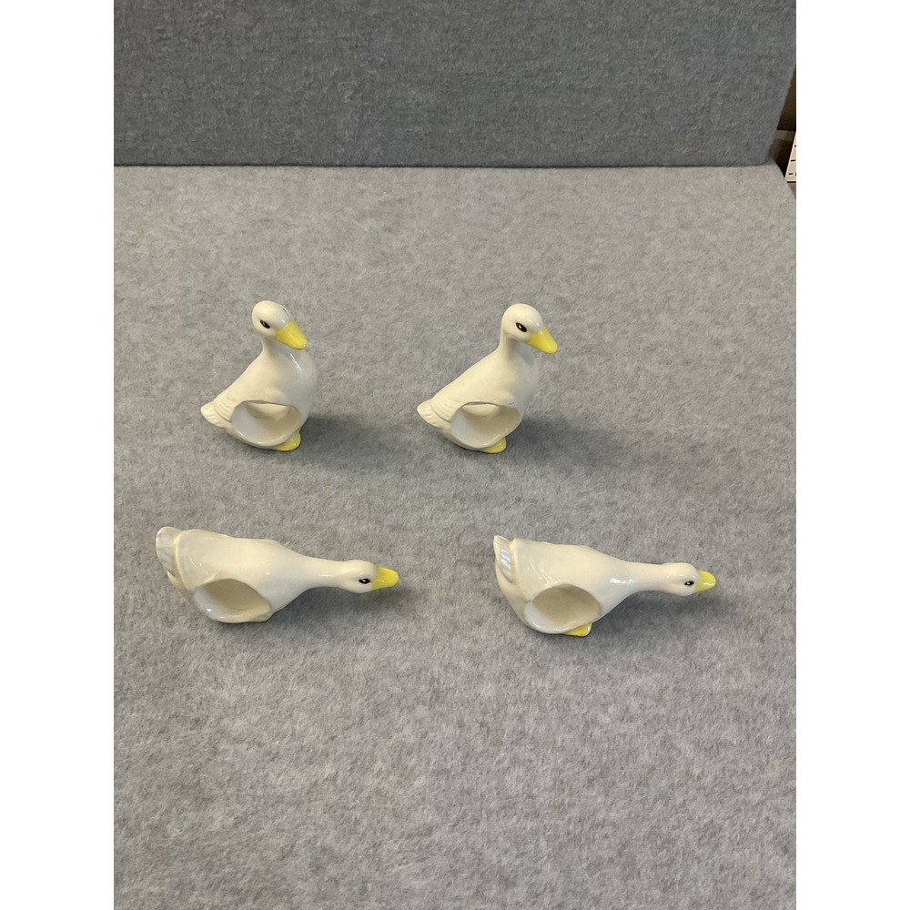 Vintage Ceramic White Goose Napkin Rings Set 4 – Country Cottage Farmhouse Decor